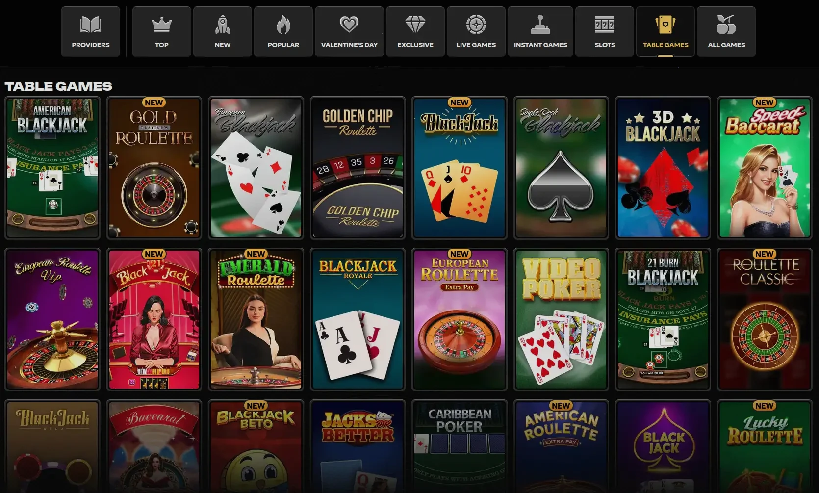 Registrazione e giochi disponibili su Intense Casino